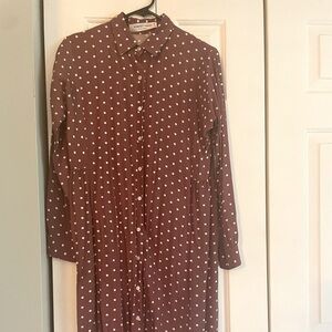 Sonnet James Long Sleeve Polka Dot Shirt Dress